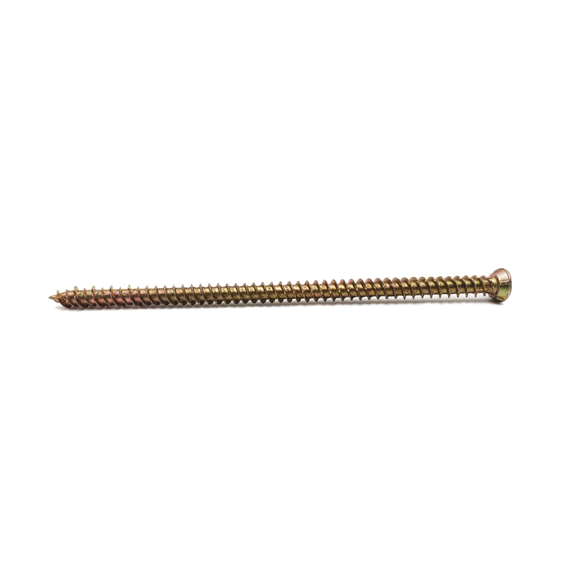 Parafuso auto-roscante de cabeça chata pequeno com chave torx zincado amarelo