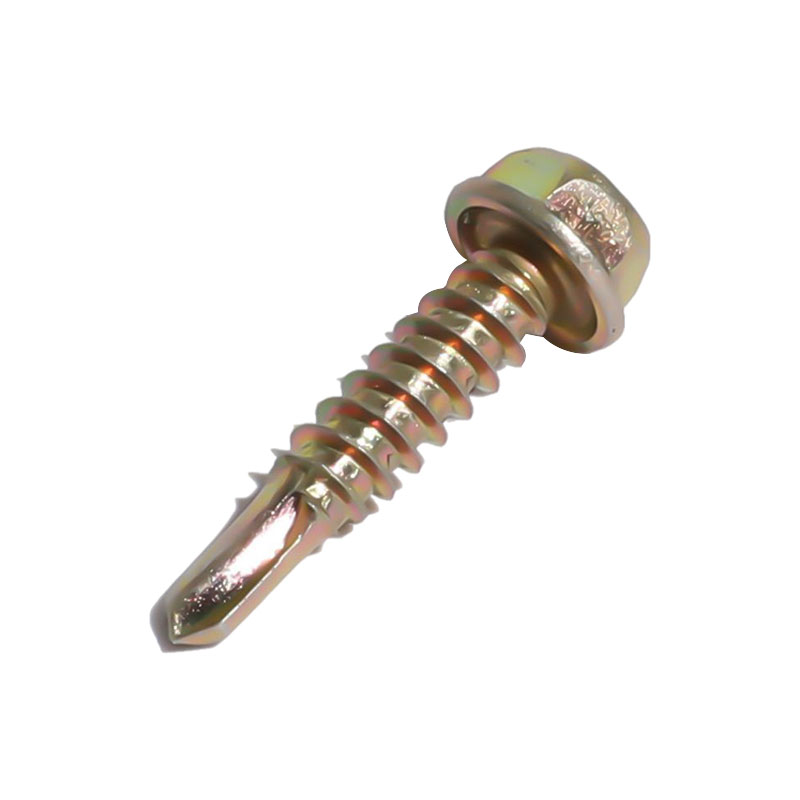 Cabeça de arruela hexagonal parafuso autoperfurante amarelo zincado